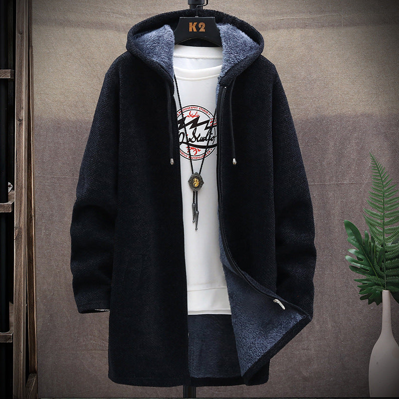 Men's Fleece-Lined Hooded Jacket – Relaxed Cardigan Fit