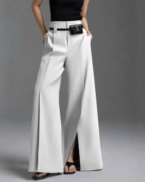 Women's Flared Pants – Split Hem Relaxed Fit