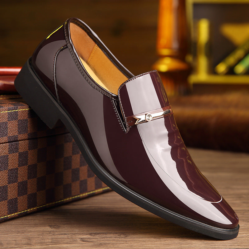 Men's Pointed-Toe Loafer – Polished Metal Bar Trim