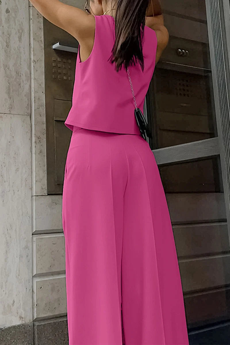 Women's Vest and Pants Set – Tailored Straight Leg