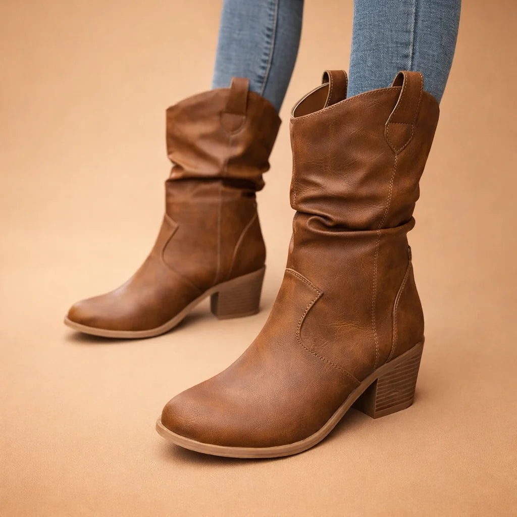 Women's Western Boot – Mid-Calf Block Heel