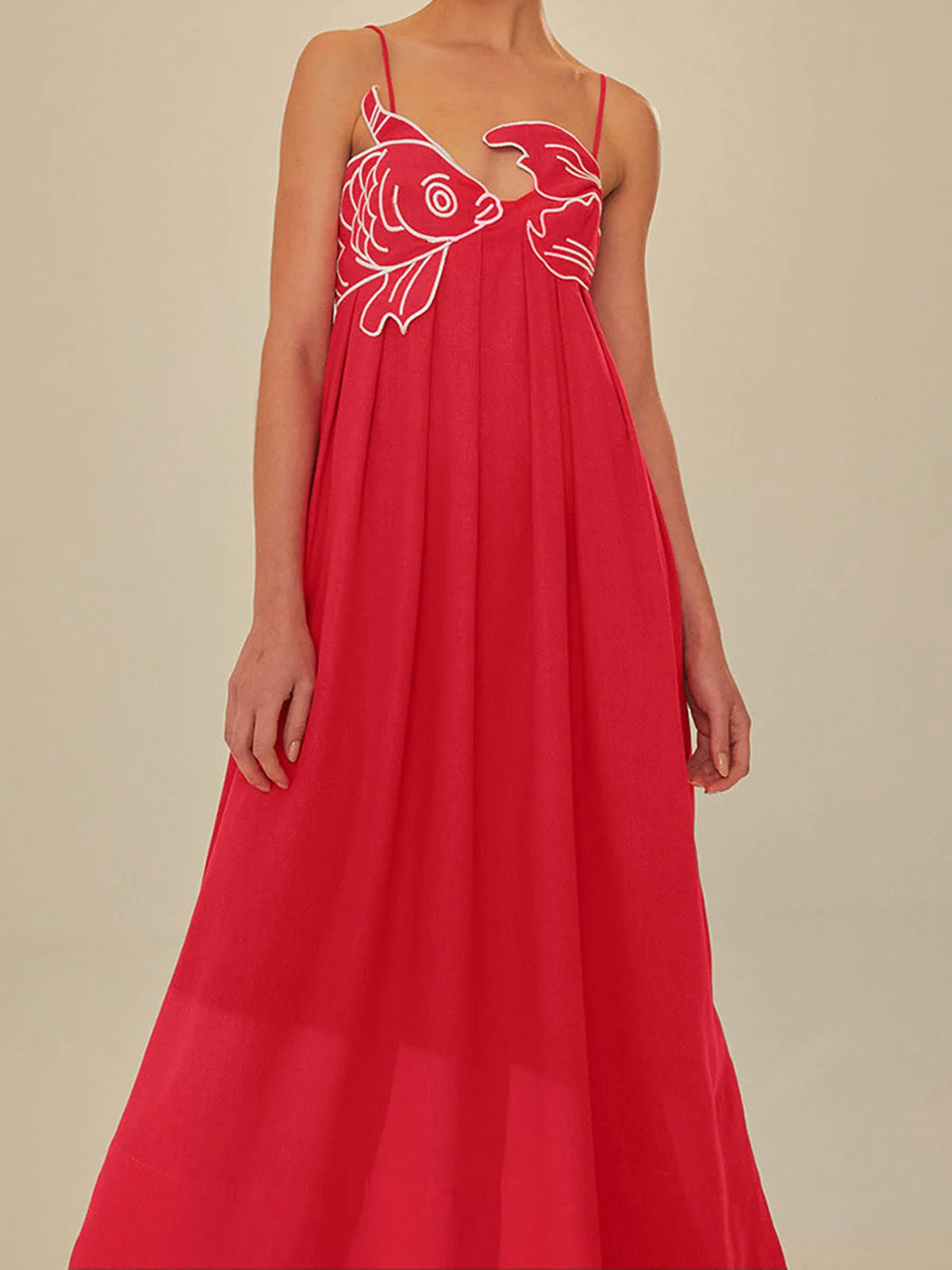 Women's Flounced Maxi Slip Dress – Sculpted Bodice Detail