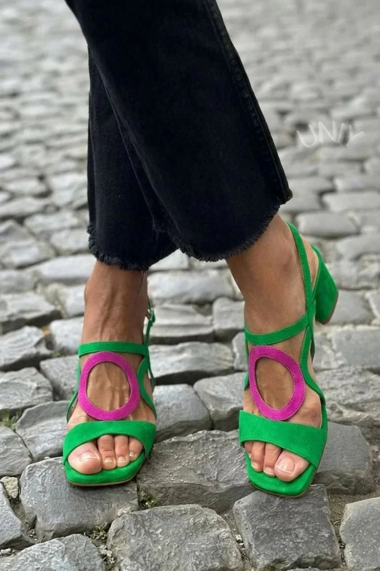 Women's Heeled Sandal – Sculpted Cutout Ankle Strap