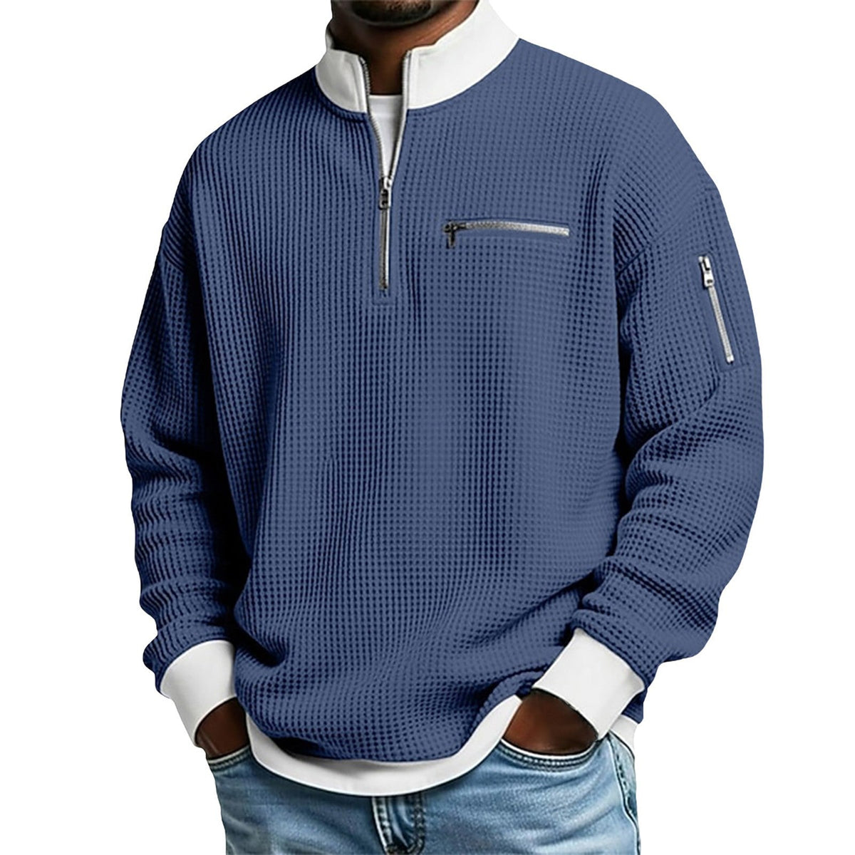 Men's Half-Zip Sweater – Fine Textured Knit