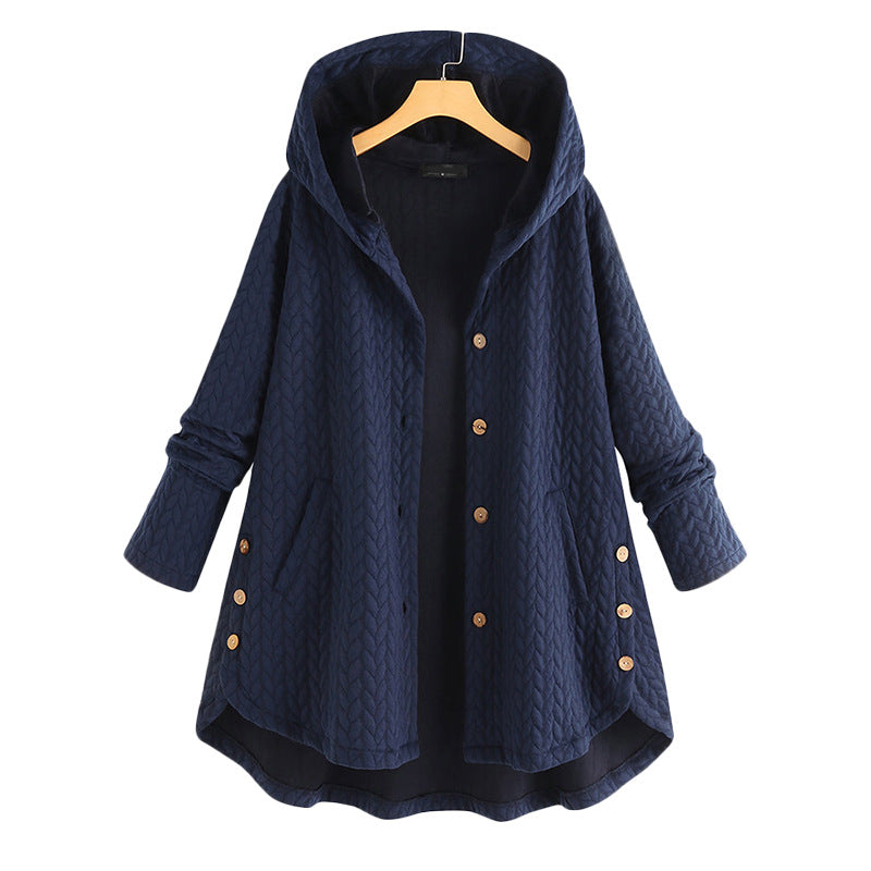 Women's Quilted Hooded Jacket – Slim Fit Rounded Hem