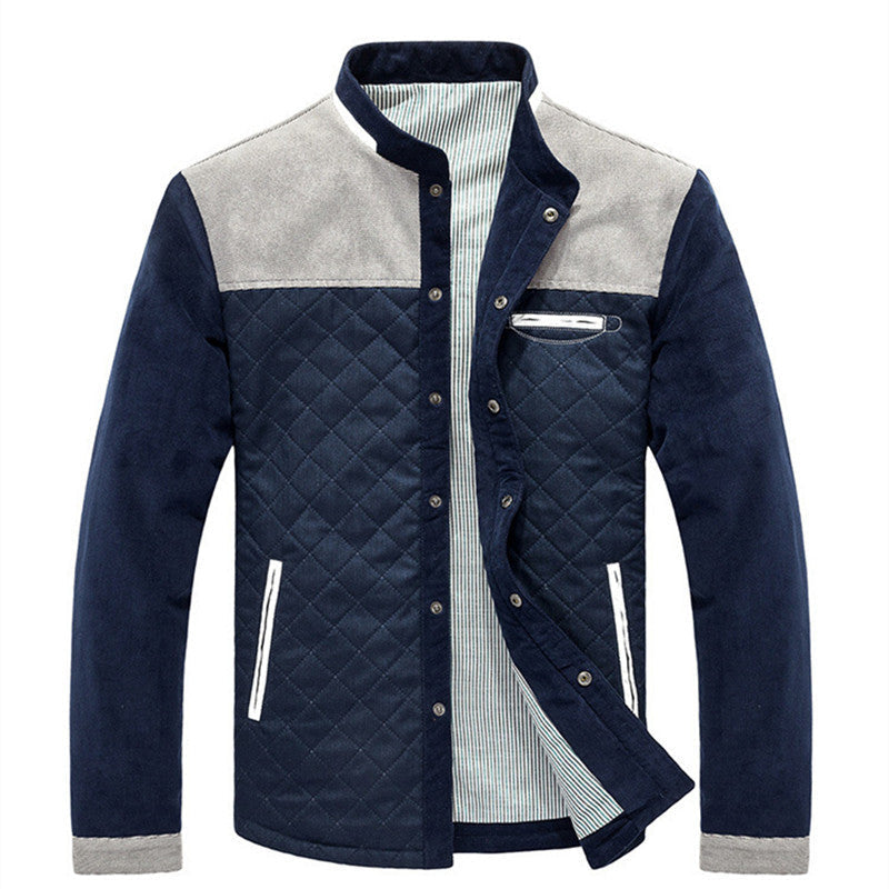 Men's Textured Button Jacket – Lined Straight Fit
