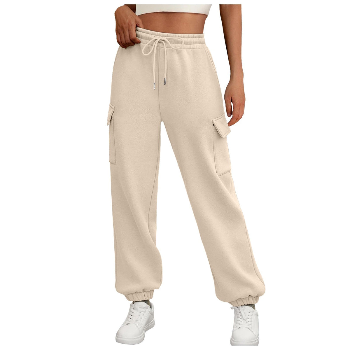 Women's Cargo Jogger Pants – Fleece-Lined Relaxed Fit