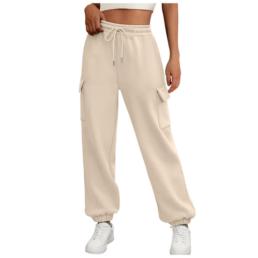 Women's Cargo Jogger Pants – Fleece-Lined Relaxed Fit