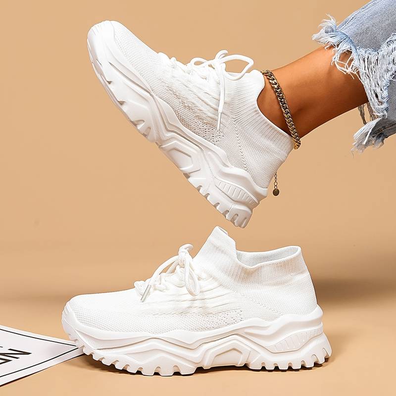 Women's Platform Sneaker – Knit Sock-Style Slip-On