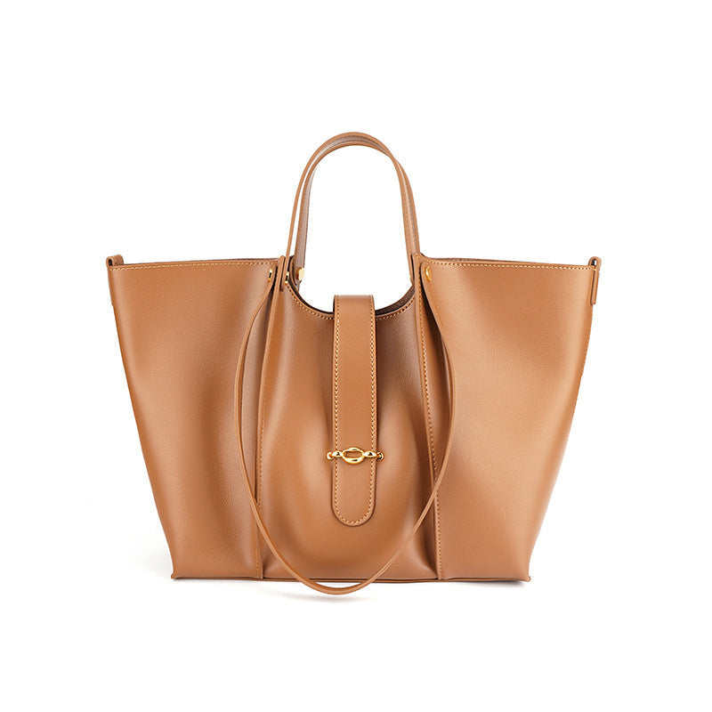 Women's Leather Tote Bag – Structured Minimal Shape