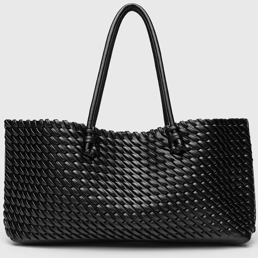 Women's Woven Tote Bag – Structured East-West Shape