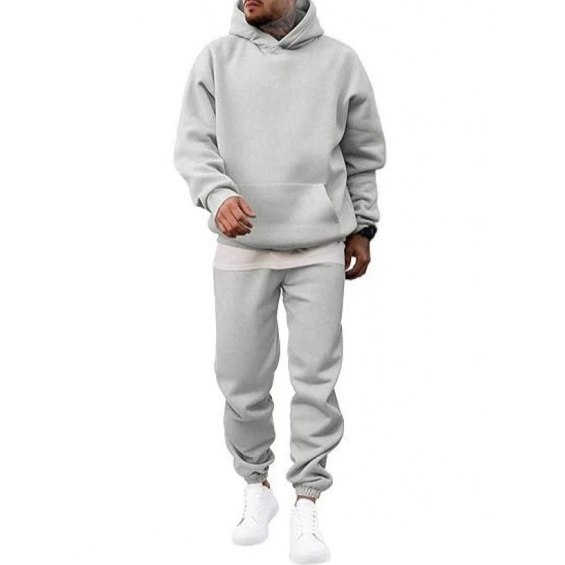 Men's Hoodie and Jogger Set – Fleece-Lined Relaxed Fit