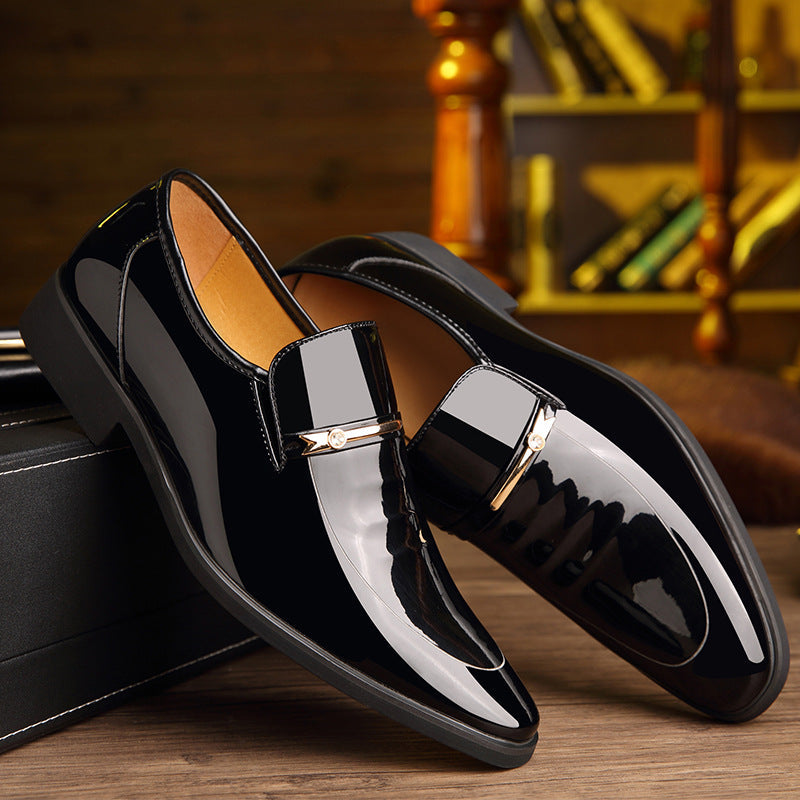 Men's Pointed-Toe Loafer – Polished Metal Bar Trim