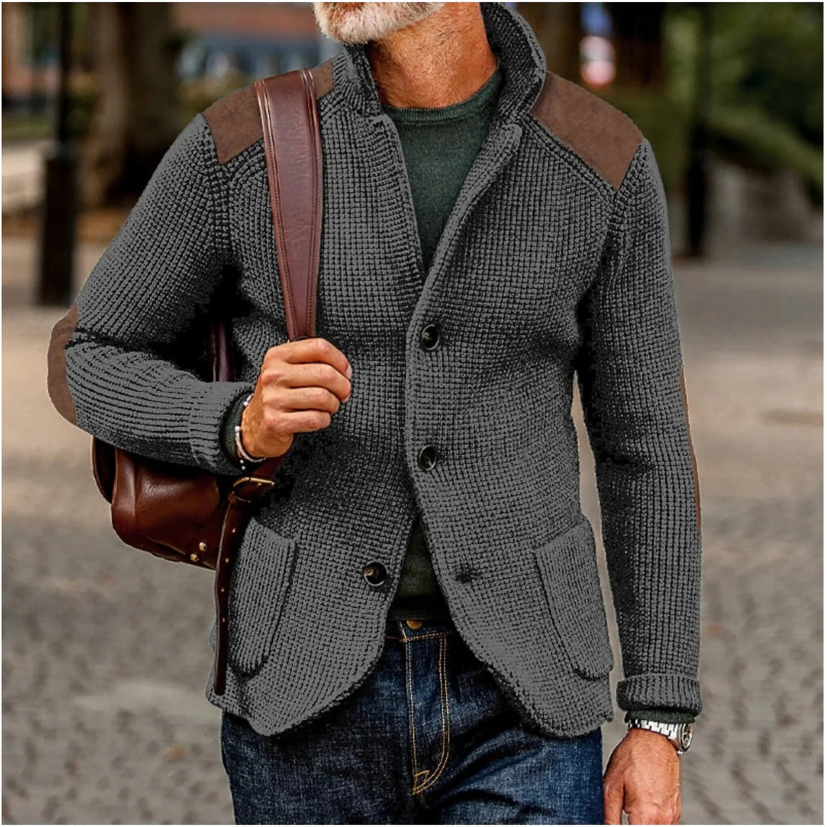 Men's Cardigan Jacket – Relaxed Retro Button-Front