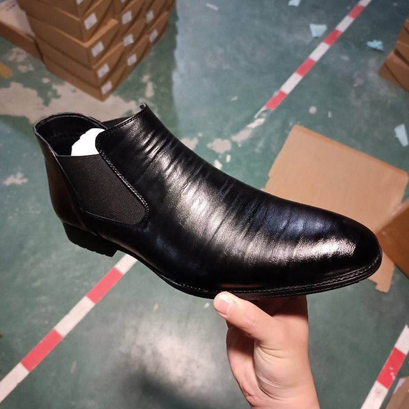 Men's Pointed-Toe Dress Shoe – Glossy Slip-On Design