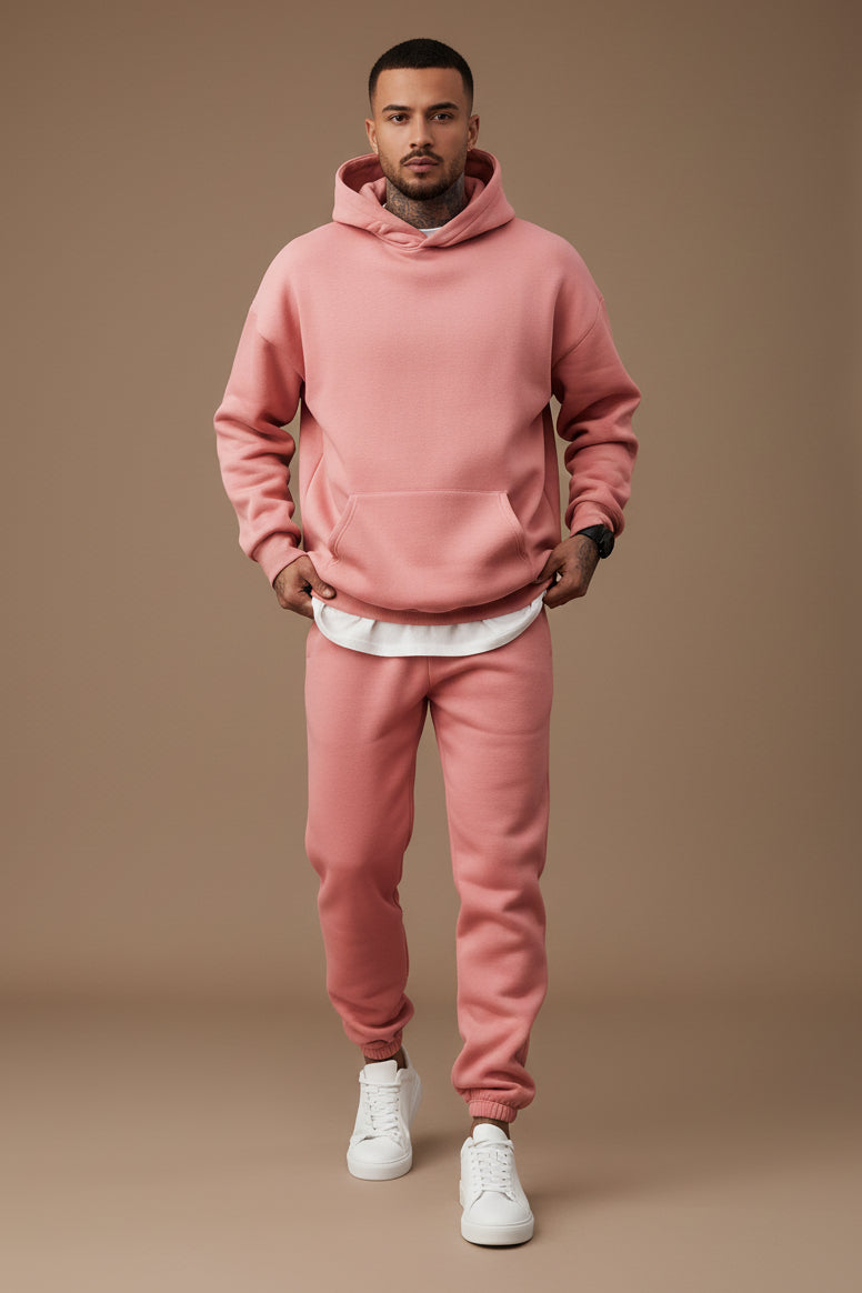Men's Hooded Sweatsuit Set – Fleece-Lined Relaxed Fit
