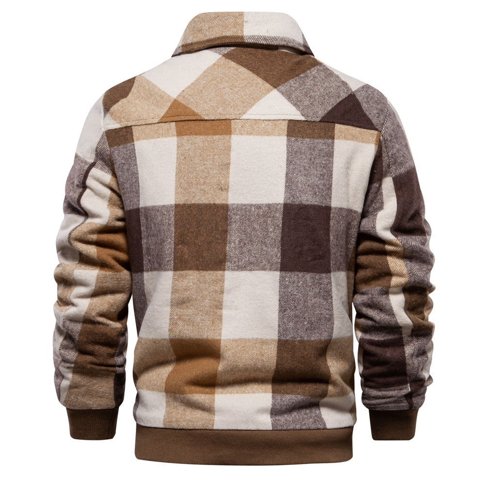 Men's Plaid Cotton Jacket – Lined Regular Fit