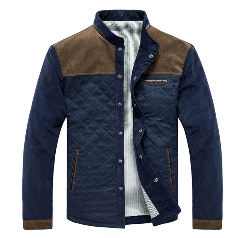 Men's Textured Button Jacket – Lined Straight Fit