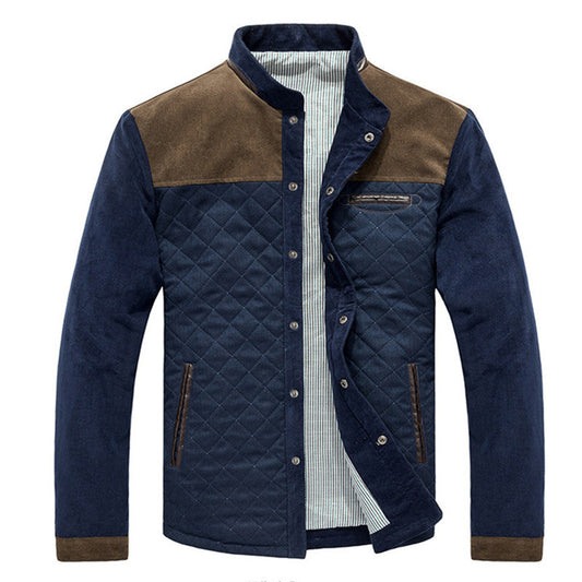 Men's Textured Button Jacket – Lined Straight Fit