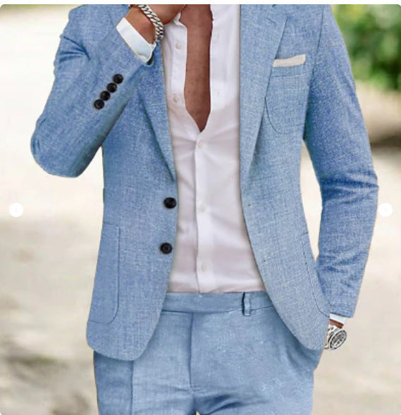 Men's Two-Piece Suit – Digital Print Tailored Set