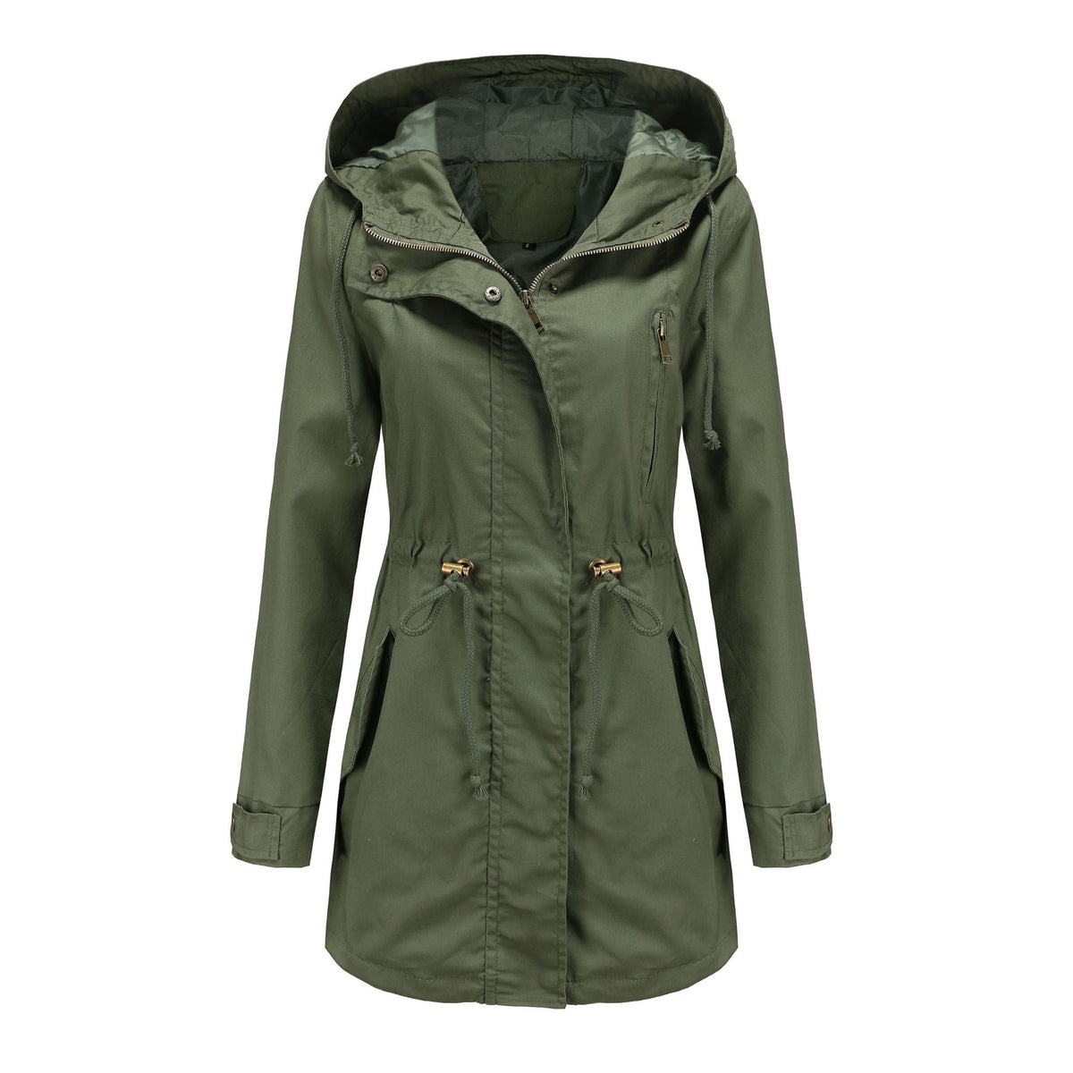 Women's Cotton Anorak Coat – Straight Mid-Length Fit