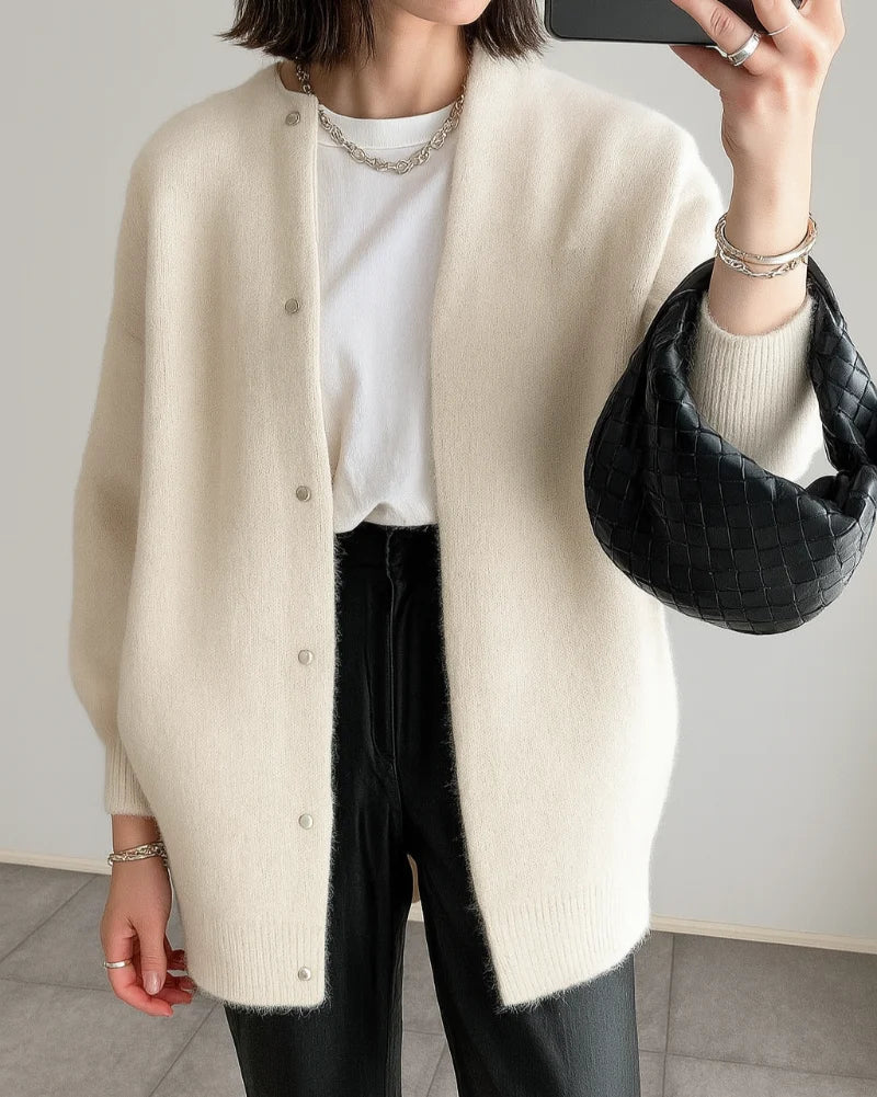 Women's Open-Front Cardigan Coat – Loose Straight Cut