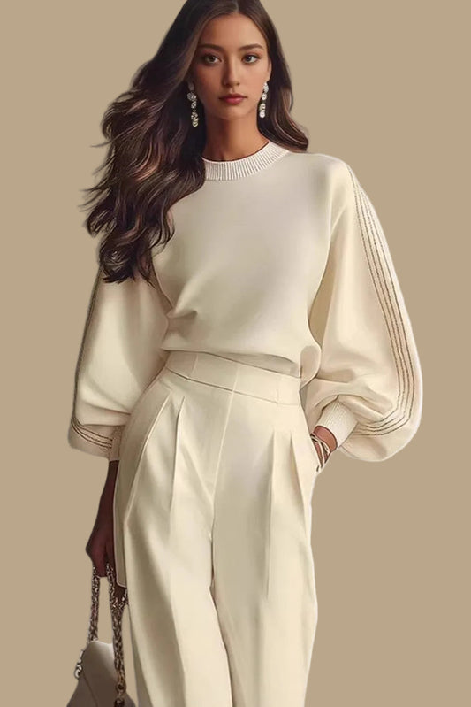 Women's Two-Piece Lounge Set – Sweatshirt & Straight Pants