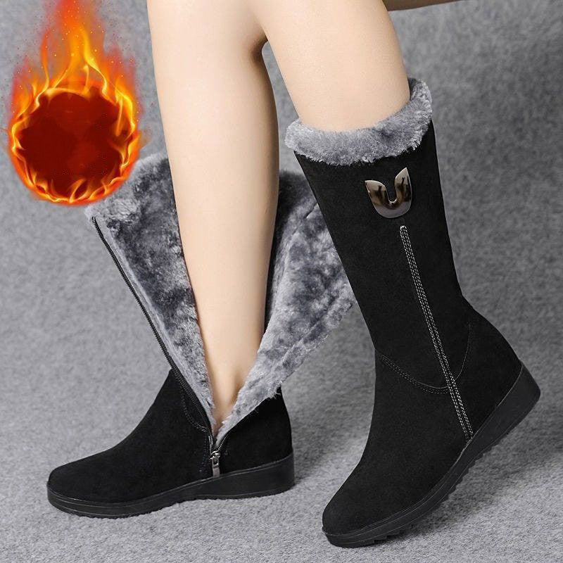 Women's Mid-Calf Boots – Faux Fur Lined