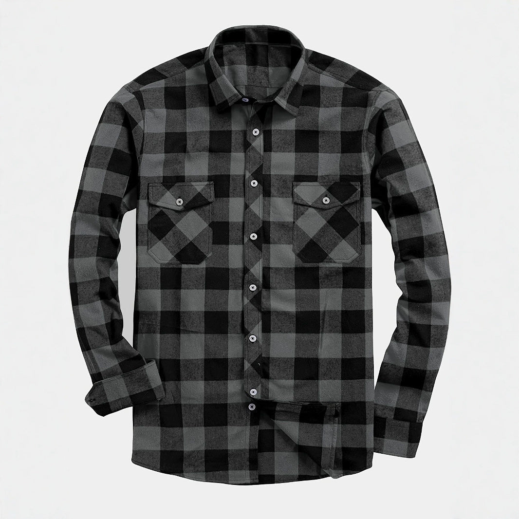 Men's Flannel Plaid Shirt – Relaxed Straight Cut
