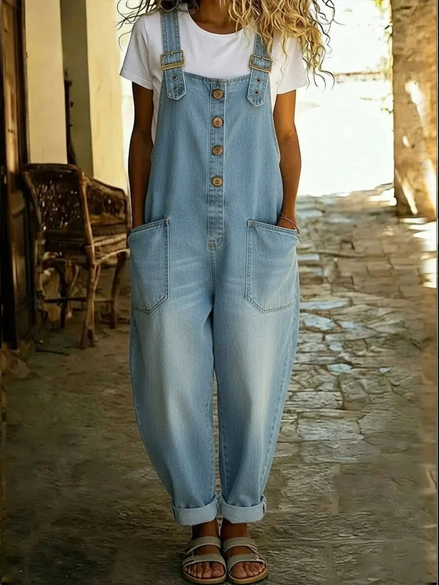 Women's Denim Jumpsuit – Relaxed Overall-Style Fit