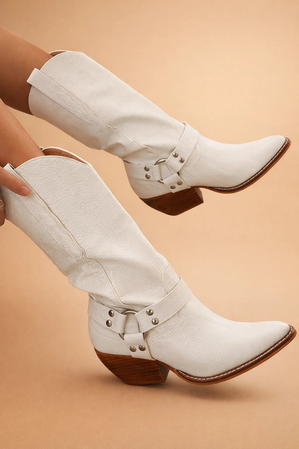 Women's Western Boot – Studded Strap Pointed Toe