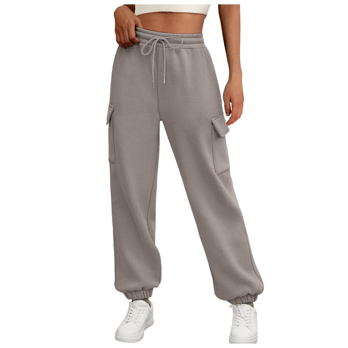 Women's Cargo Jogger Pants – Fleece-Lined Relaxed Fit