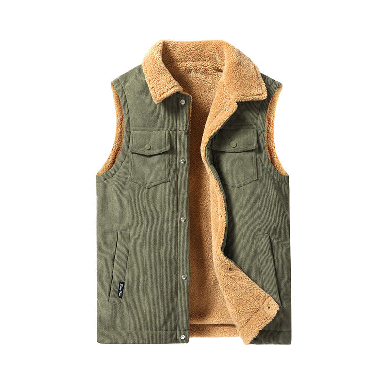 Men's Corduroy-Look Vest – Lined Workwear Fit
