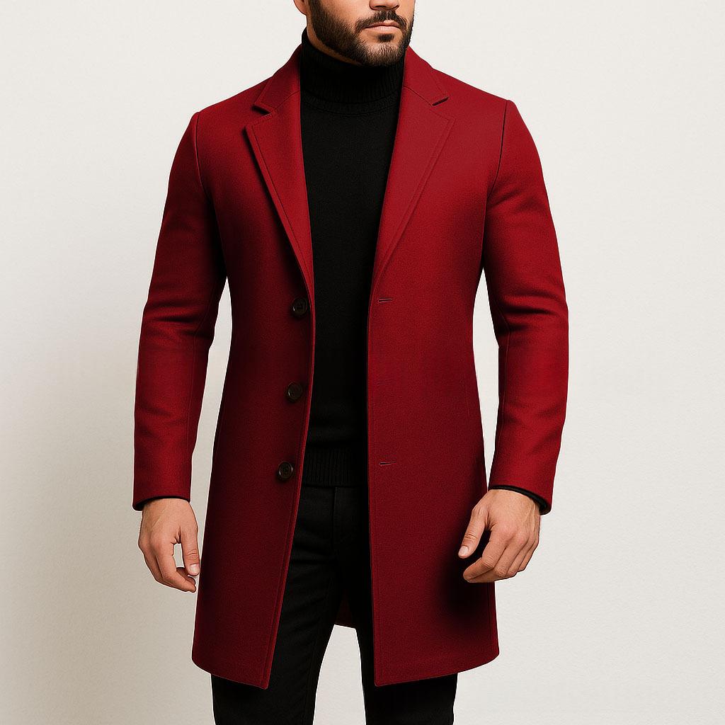 Men's Longline Coat – Tailored Single-Breasted Fit