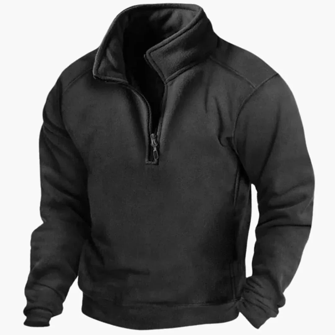 Men's Lined V-Neck Sweater – Slim Button Placket