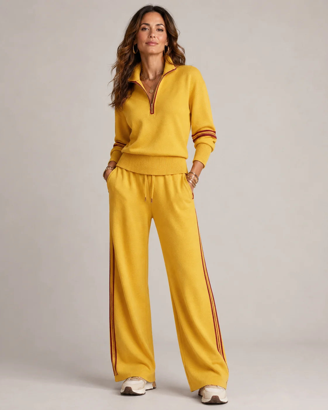 Women's Cotton Two-Piece Set – Long Sleeve Relaxed Fit