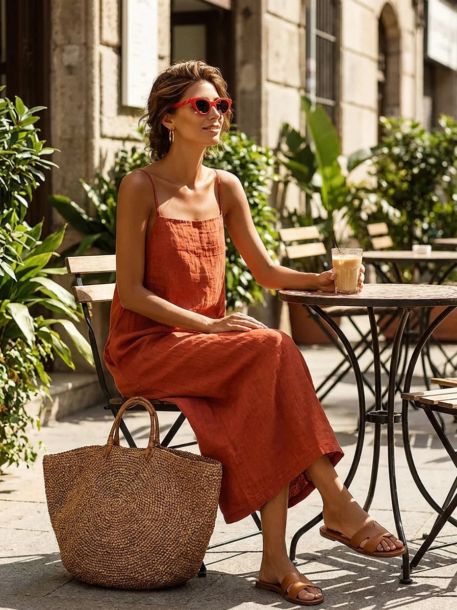 Women's Strapless Maxi Dress – Square Neck Relaxed Fit