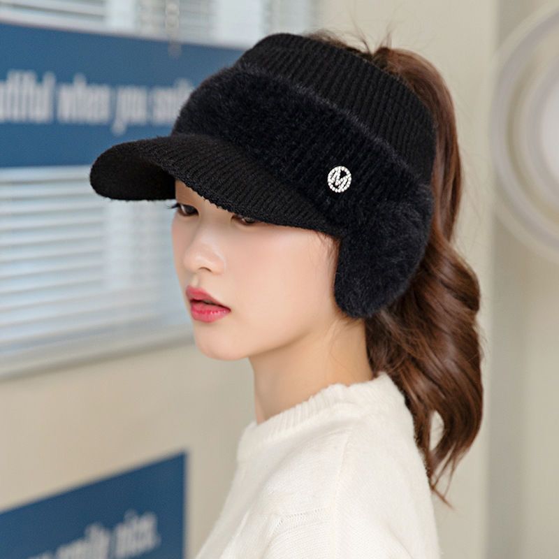 Women's Ponytail Knit Beanie – Open Crown Design
