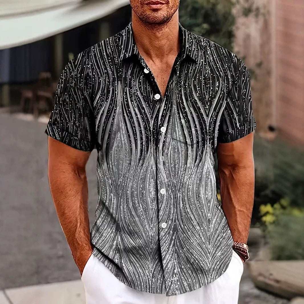 Men's Printed Short-Sleeve Shirt – Relaxed Woven Fit