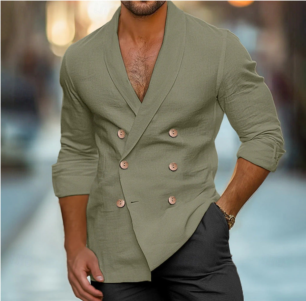 Men's Polo Collar Cardigan – Relaxed Shirt-Jacket Fit