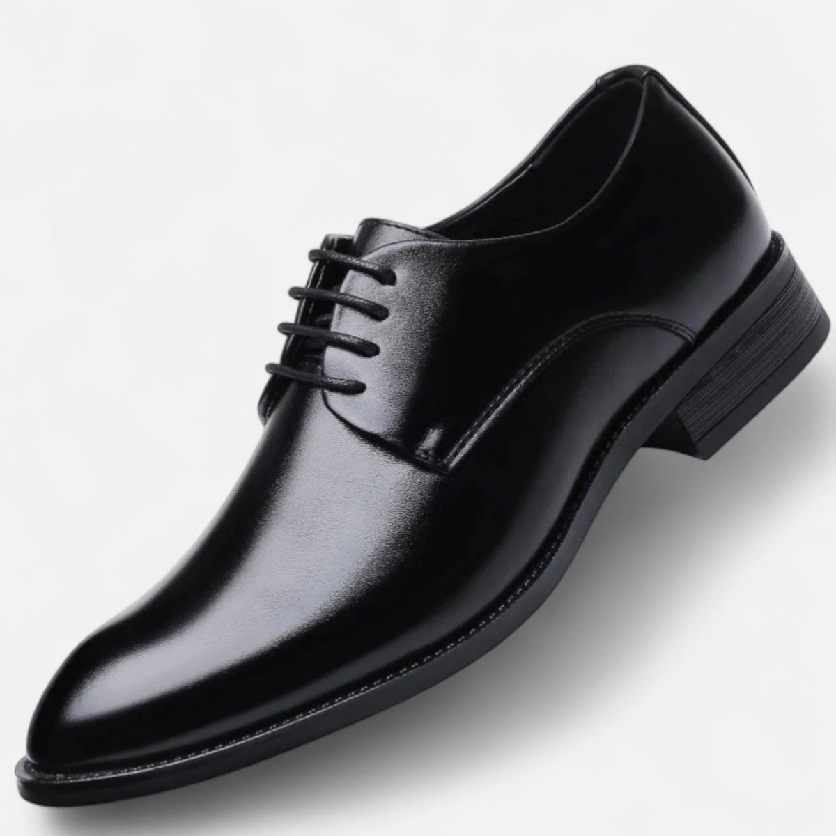 Men's Leather Derby Shoes – Classic Round Toe
