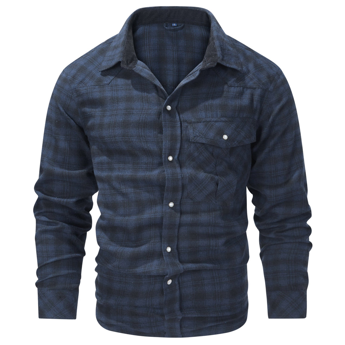 Men's Plaid Flannel Shirt – Pearl-Tone Buttons