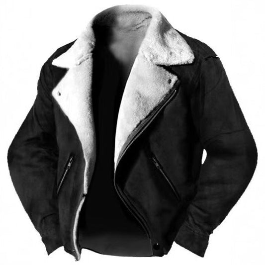 Men's Zip-Up Jacket – Polo Collar Lined Fit