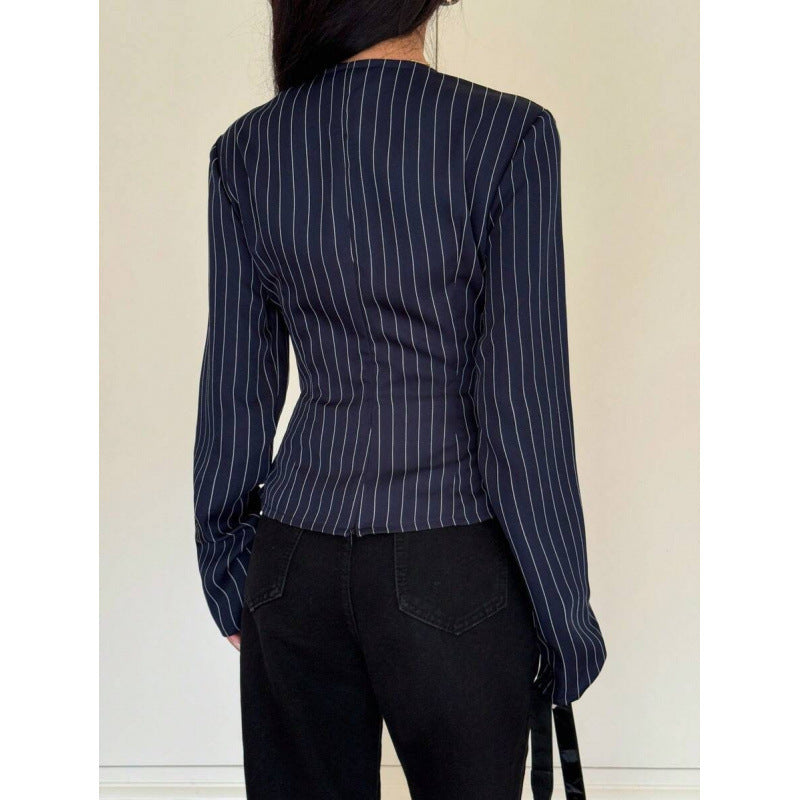 Women's Striped Blouse – Structured Tailored Fit