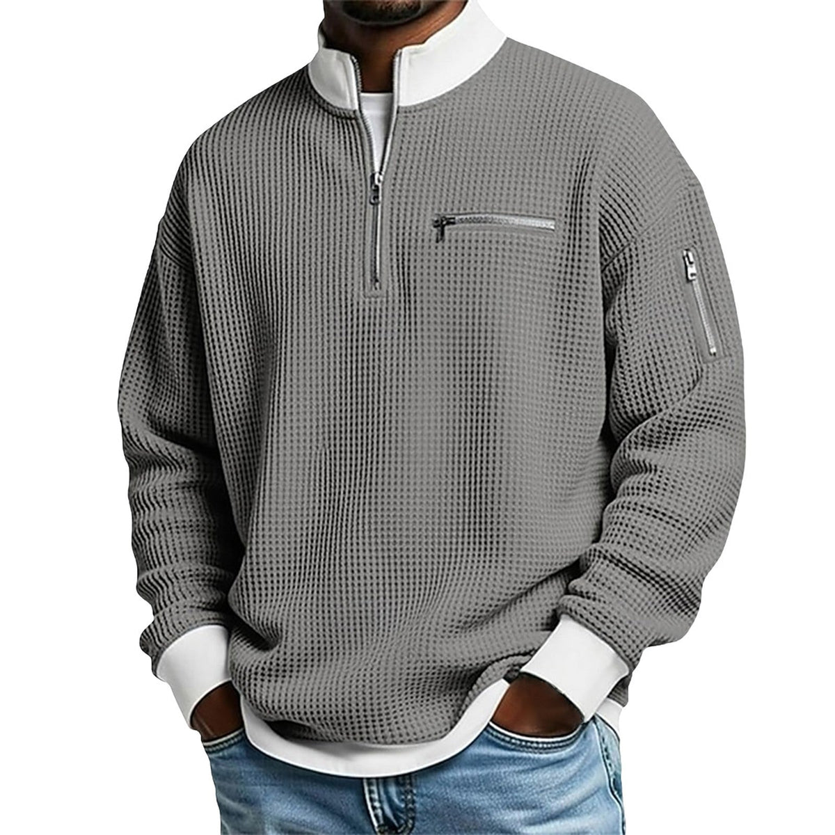 Men's Half-Zip Sweater – Fine Textured Knit