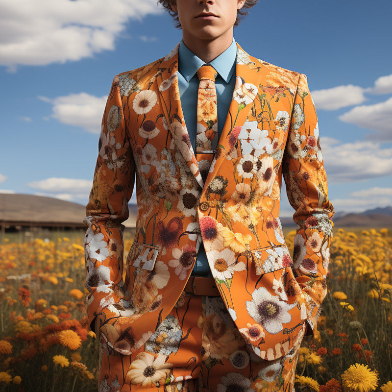 Men's Floral Print Blazer – Structured Modern Fit
