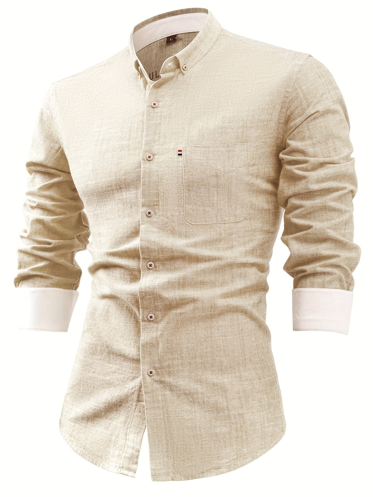 Men's Cotton-Linen Shirt – Straight Fit Long Sleeve