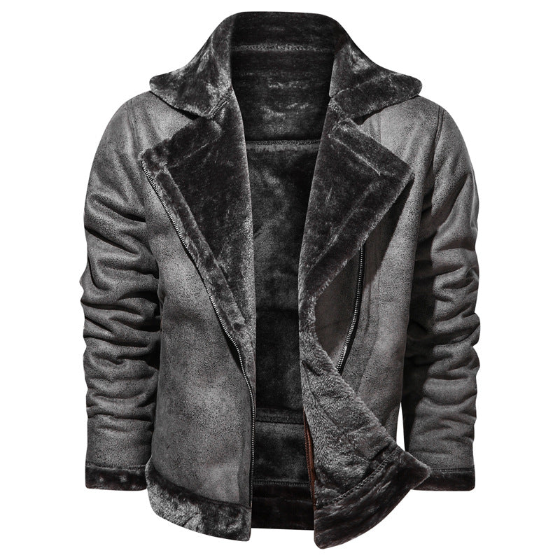 Men's Faux Fur Coat – Plush Straight-Cut Silhouette