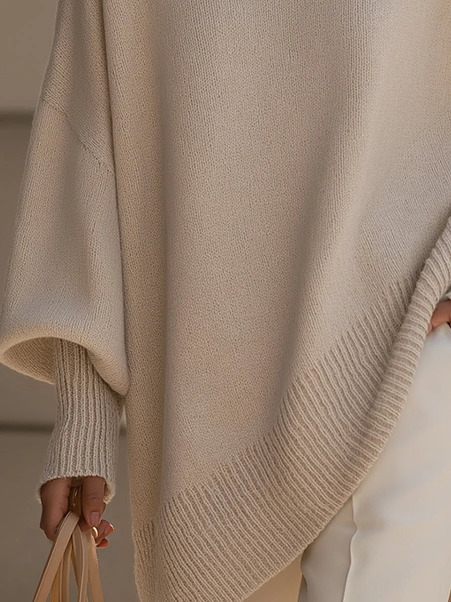Women's Oversized Knit Sweater – Chunky Crew Neck