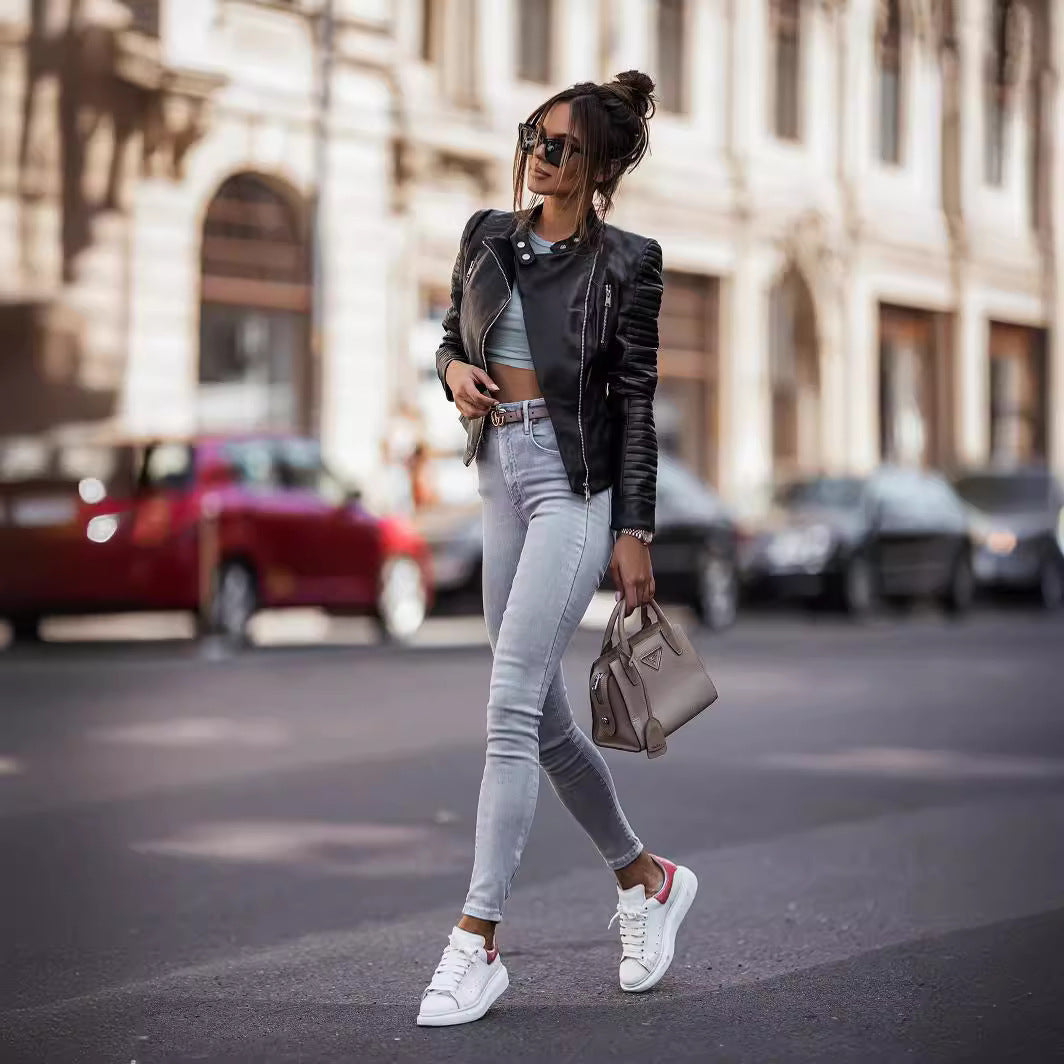 Women's Vegan Leather Jacket – Slim Tailored Fit